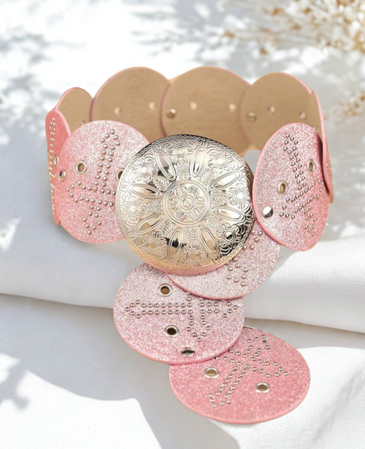 Cotton Candy Cowgirl Medallion Belt